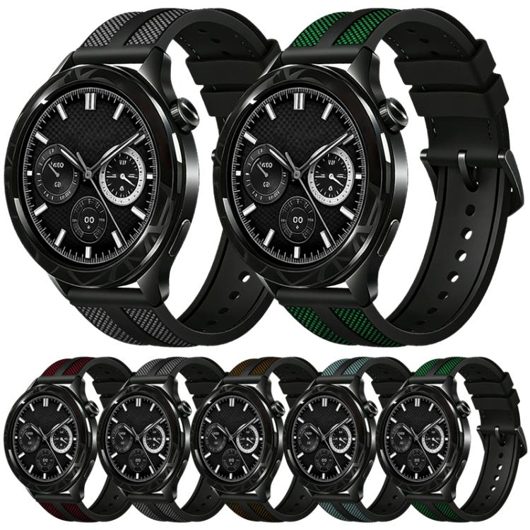 xDfind Flame Hybrid Nylon Braid Silicone Watch Band, 22mm