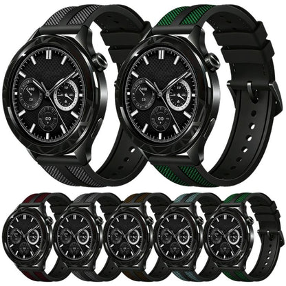 xDfind Flame Hybrid Nylon Braid Silicone Watch Band, 22mm