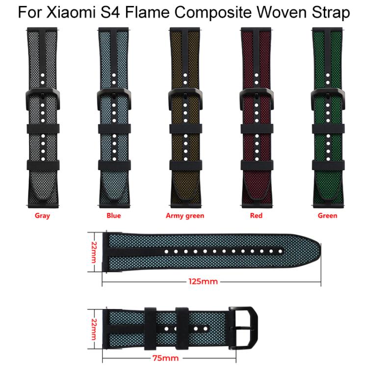 xDfind Flame Hybrid Nylon Braid Silicone Watch Band, 22mm