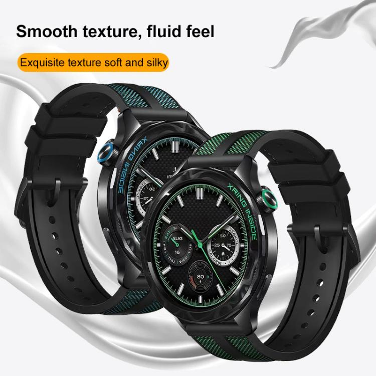 xDfind Flame Hybrid Nylon Braid Silicone Watch Band, 22mm