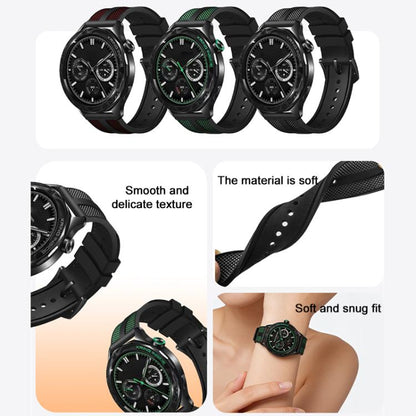 xDfind Flame Hybrid Nylon Braid Silicone Watch Band, 22mm