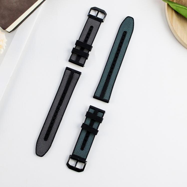 xDfind Flame Hybrid Nylon Braid Silicone Watch Band, 22mm