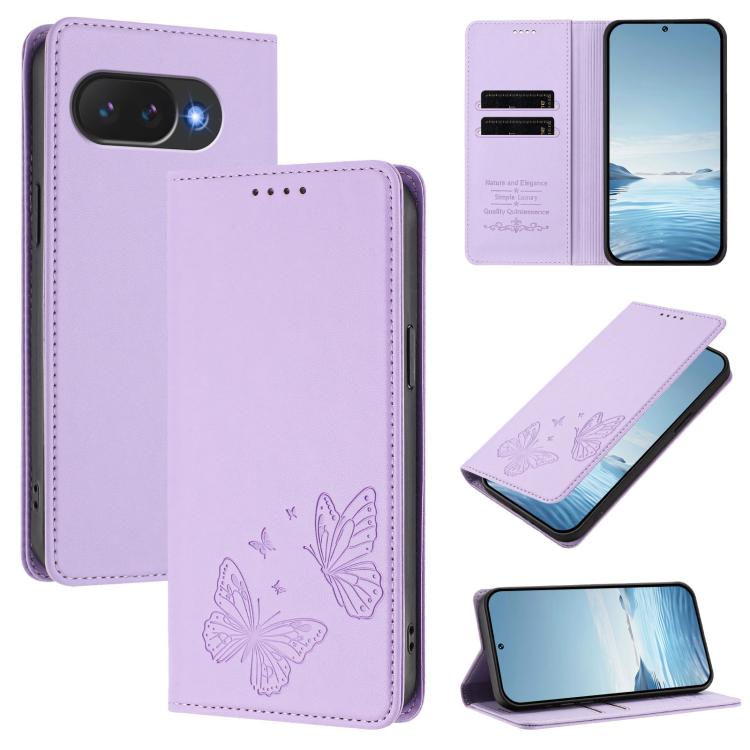 Strong Magnetic Dual Butterfly RFID Vegan Leather Phone Case, For Google Pixel 11 Pro XL, For Google Pixel 11 Pro / Pixel 11, For Google Pixel 10a, For Google Pixel 10 Pro XL / Pixel 9 Pro XL, For Google Pixel 10 / 10 Pro / Pixel 9 / 9 Pro             ...