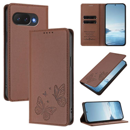 Strong Magnetic Dual Butterfly RFID Vegan Leather Phone Case, For Google Pixel 11 Pro XL, For Google Pixel 11 Pro / Pixel 11, For Google Pixel 10a, For Google Pixel 10 Pro XL / Pixel 9 Pro XL, For Google Pixel 10 / 10 Pro / Pixel 9 / 9 Pro             ...