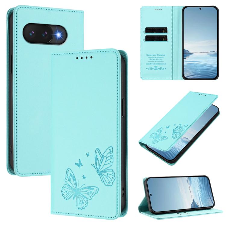 Strong Magnetic Dual Butterfly RFID Vegan Leather Phone Case, For Google Pixel 11 Pro XL, For Google Pixel 11 Pro / Pixel 11, For Google Pixel 10a, For Google Pixel 10 Pro XL / Pixel 9 Pro XL, For Google Pixel 10 / 10 Pro / Pixel 9 / 9 Pro             ...