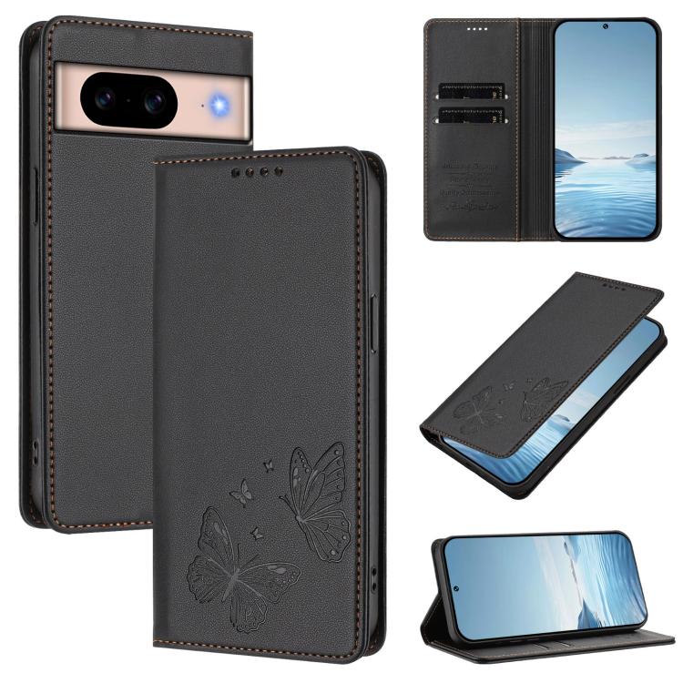 Strong Magnetic Dual Butterfly RFID Vegan Leather Phone Case, For Google Pixel 11 Pro XL, For Google Pixel 11 Pro / Pixel 11, For Google Pixel 10a, For Google Pixel 10 Pro XL / Pixel 9 Pro XL, For Google Pixel 10 / 10 Pro / Pixel 9 / 9 Pro             ...