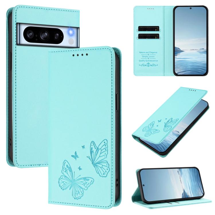 Strong Magnetic Dual Butterfly RFID Vegan Leather Phone Case, For Google Pixel 11 Pro XL, For Google Pixel 11 Pro / Pixel 11, For Google Pixel 10a, For Google Pixel 10 Pro XL / Pixel 9 Pro XL, For Google Pixel 10 / 10 Pro / Pixel 9 / 9 Pro             ...