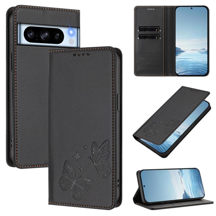 Strong Magnetic Dual Butterfly RFID Vegan Leather Phone Case, For Google Pixel 11 Pro XL, For Google Pixel 11 Pro / Pixel 11, For Google Pixel 10a, For Google Pixel 10 Pro XL / Pixel 9 Pro XL, For Google Pixel 10 / 10 Pro / Pixel 9 / 9 Pro             ...