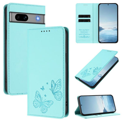 Strong Magnetic Dual Butterfly RFID Vegan Leather Phone Case, For Google Pixel 7a