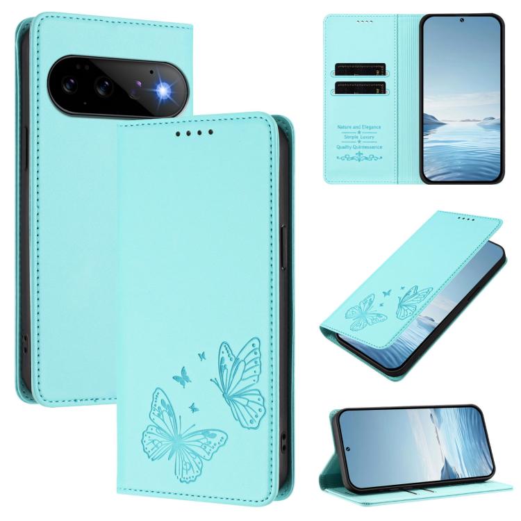 Strong Magnetic Dual Butterfly RFID Vegan Leather Phone Case, For Google Pixel 11 Pro XL, For Google Pixel 11 Pro / Pixel 11, For Google Pixel 10a, For Google Pixel 10 Pro XL / Pixel 9 Pro XL, For Google Pixel 10 / 10 Pro / Pixel 9 / 9 Pro             ...