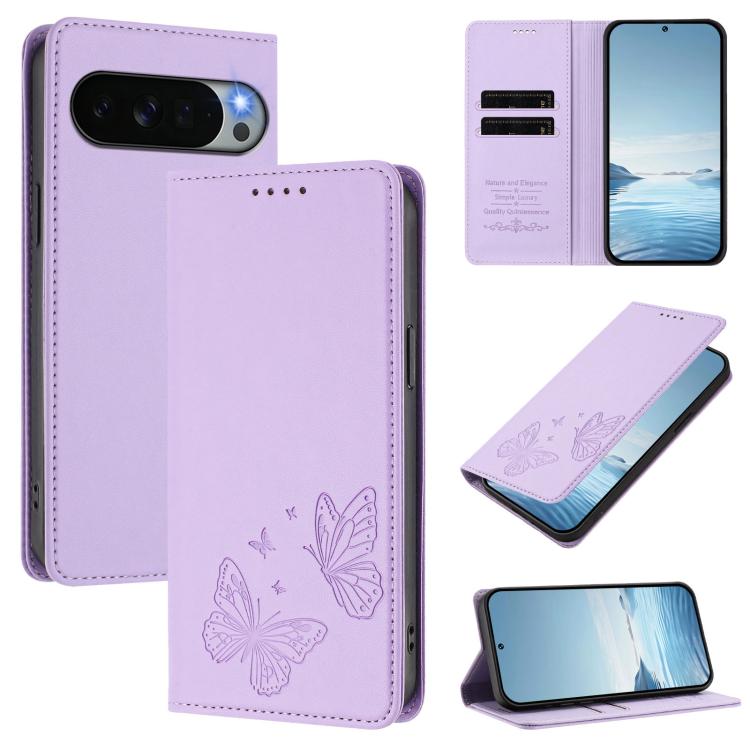 Strong Magnetic Dual Butterfly RFID Vegan Leather Phone Case, For Google Pixel 11 Pro XL, For Google Pixel 11 Pro / Pixel 11, For Google Pixel 10a, For Google Pixel 10 Pro XL / Pixel 9 Pro XL, For Google Pixel 10 / 10 Pro / Pixel 9 / 9 Pro             ...