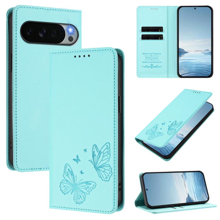Strong Magnetic Dual Butterfly RFID Vegan Leather Phone Case, For Google Pixel 11 Pro XL, For Google Pixel 11 Pro / Pixel 11, For Google Pixel 10a, For Google Pixel 10 Pro XL / Pixel 9 Pro XL, For Google Pixel 10 / 10 Pro / Pixel 9 / 9 Pro             ...