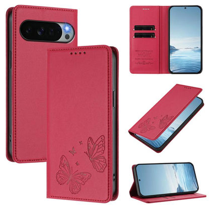 Strong Magnetic Dual Butterfly RFID Vegan Leather Phone Case, For Google Pixel 11 Pro XL, For Google Pixel 11 Pro / Pixel 11, For Google Pixel 10a, For Google Pixel 10 Pro XL / Pixel 9 Pro XL, For Google Pixel 10 / 10 Pro / Pixel 9 / 9 Pro             ...