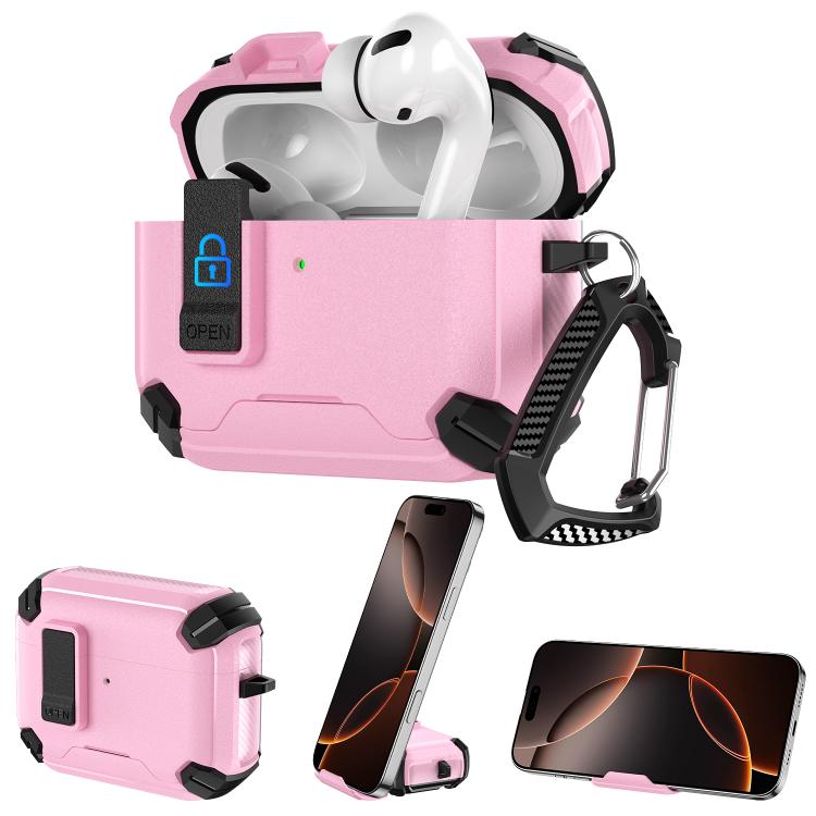 Explorer Dual Color Side Carbon Fiber Magnetic Holder Earphone Case, For AirPods Pro 3, For AirPods Pro 2 / Pro