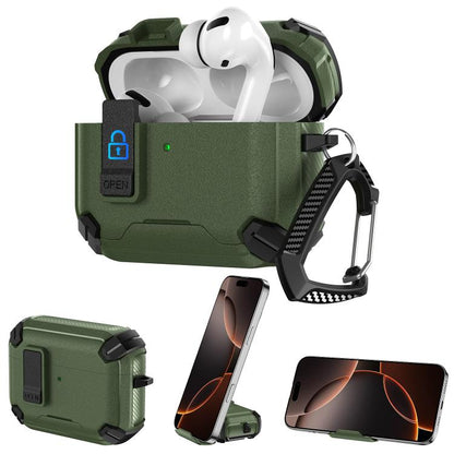 Explorer Dual Color Side Carbon Fiber Magnetic Holder Earphone Case, For AirPods Pro 3, For AirPods Pro 2 / Pro