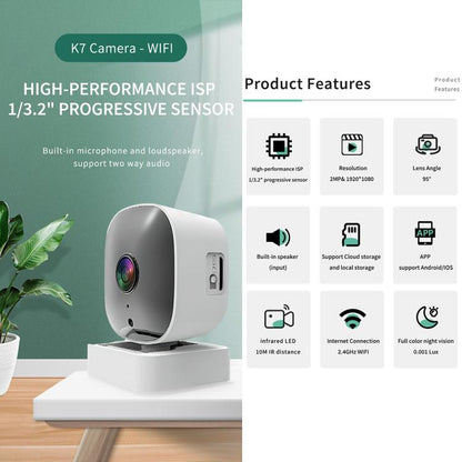 Wireless WiFi Smart High-Definition Wide-Angle Surveillance Camera, 30W Pixels, 300W Pixels