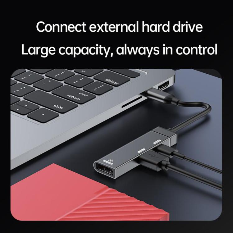 60W Type-C to Type-C, USB-A, 4K DisplayPort HUB Docking Station, Type-C to Type-C+USB+DP