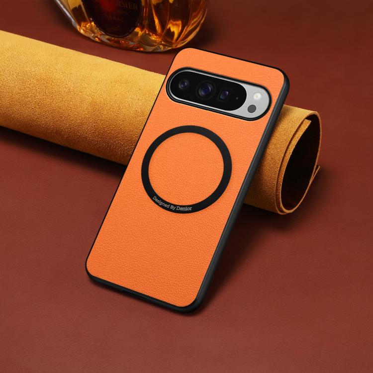 Denior A08 PU Vegan Leather Calfskin Texture Magnetic Phone Case, For Google Pixel 10 Pro XL