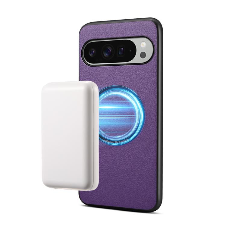 Denior A08 PU Vegan Leather Calfskin Texture Magnetic Phone Case, For Google Pixel 10 Pro XL
