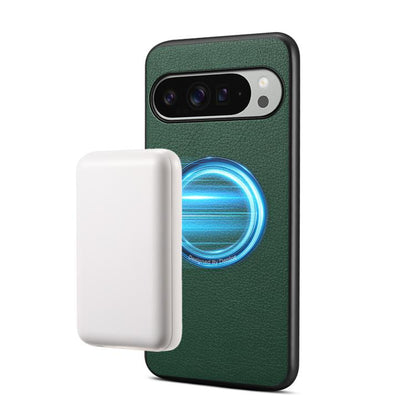 Denior A08 PU Vegan Leather Calfskin Texture Magnetic Phone Case, For Google Pixel 10 Pro XL