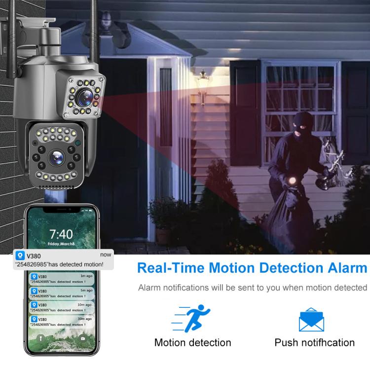 V380 Pro 2MP Dual Lens Panoramic Surveillance HD WiFi Camera