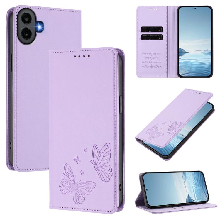 Strong Magnetic Dual Butterfly RFID Vegan Leather Phone Case, For Nothing Phone 4a Pro, For Nothing Phone 4a, For Nothing Phone 3a Lite, For Nothing Phone 3, For Nothing CMF Phone 2 Pro, For Nothing Phone 3a, For Nothing Phone 3a Pro                   ...