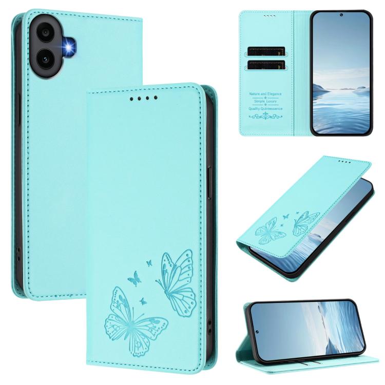 Strong Magnetic Dual Butterfly RFID Vegan Leather Phone Case, For Nothing Phone 4a Pro, For Nothing Phone 4a, For Nothing Phone 3a Lite, For Nothing Phone 3, For Nothing CMF Phone 2 Pro, For Nothing Phone 3a, For Nothing Phone 3a Pro                   ...