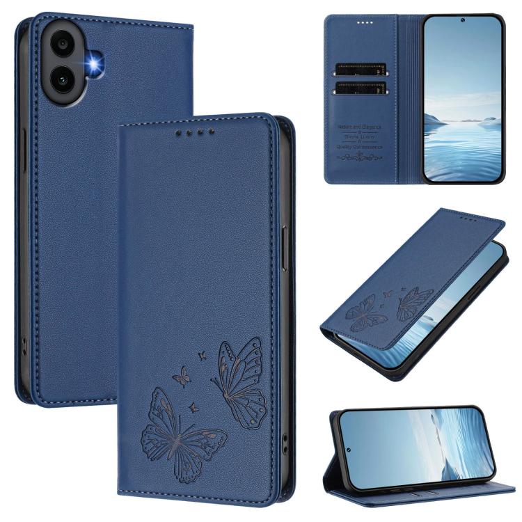 Strong Magnetic Dual Butterfly RFID Vegan Leather Phone Case, For Nothing Phone 4a Pro, For Nothing Phone 4a, For Nothing Phone 3a Lite, For Nothing Phone 3, For Nothing CMF Phone 2 Pro, For Nothing Phone 3a, For Nothing Phone 3a Pro                   ...