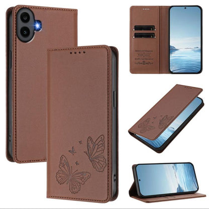 Strong Magnetic Dual Butterfly RFID Vegan Leather Phone Case, For Nothing Phone 4a Pro, For Nothing Phone 4a, For Nothing Phone 3a Lite, For Nothing Phone 3, For Nothing CMF Phone 2 Pro, For Nothing Phone 3a, For Nothing Phone 3a Pro                   ...
