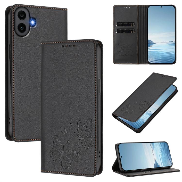 Strong Magnetic Dual Butterfly RFID Vegan Leather Phone Case, For Nothing Phone 4a Pro, For Nothing Phone 4a, For Nothing Phone 3a Lite, For Nothing Phone 3, For Nothing CMF Phone 2 Pro, For Nothing Phone 3a, For Nothing Phone 3a Pro                   ...