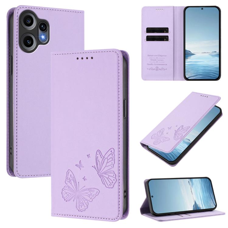 Strong Magnetic Dual Butterfly RFID Vegan Leather Phone Case, For Nothing Phone 4a Pro, For Nothing Phone 4a, For Nothing Phone 3a Lite, For Nothing Phone 3, For Nothing CMF Phone 2 Pro, For Nothing Phone 3a, For Nothing Phone 3a Pro                   ...