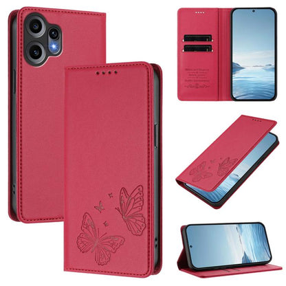 Strong Magnetic Dual Butterfly RFID Vegan Leather Phone Case, For Nothing Phone 4a Pro, For Nothing Phone 4a, For Nothing Phone 3a Lite, For Nothing Phone 3, For Nothing CMF Phone 2 Pro, For Nothing Phone 3a, For Nothing Phone 3a Pro                   ...