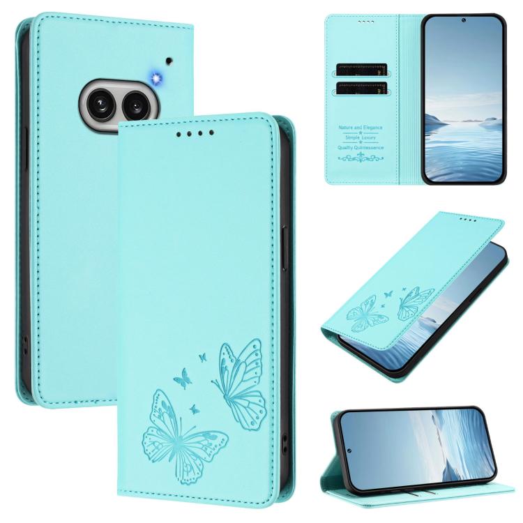 Strong Magnetic Dual Butterfly RFID Vegan Leather Phone Case, For Nothing Phone 4a Pro, For Nothing Phone 4a, For Nothing Phone 3a Lite, For Nothing Phone 3, For Nothing CMF Phone 2 Pro, For Nothing Phone 3a, For Nothing Phone 3a Pro                   ...