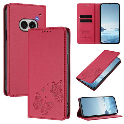 Strong Magnetic Dual Butterfly RFID Vegan Leather Phone Case, For Nothing Phone 4a Pro, For Nothing Phone 4a, For Nothing Phone 3a Lite, For Nothing Phone 3, For Nothing CMF Phone 2 Pro, For Nothing Phone 3a, For Nothing Phone 3a Pro                   ...