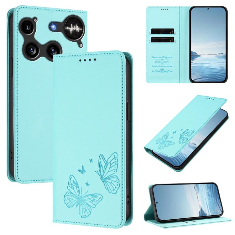 Strong Magnetic Dual Butterfly RFID Vegan Leather Phone Case, For Nothing Phone 4a Pro, For Nothing Phone 4a, For Nothing Phone 3a Lite, For Nothing Phone 3, For Nothing CMF Phone 2 Pro, For Nothing Phone 3a, For Nothing Phone 3a Pro                   ...