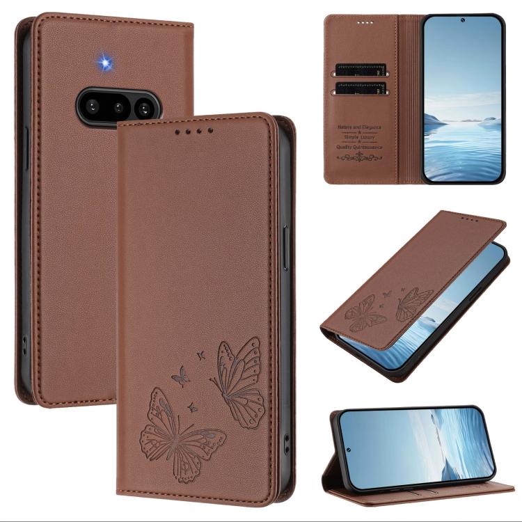 Strong Magnetic Dual Butterfly RFID Vegan Leather Phone Case, For Nothing Phone 4a Pro, For Nothing Phone 4a, For Nothing Phone 3a Lite, For Nothing Phone 3, For Nothing CMF Phone 2 Pro, For Nothing Phone 3a, For Nothing Phone 3a Pro                   ...