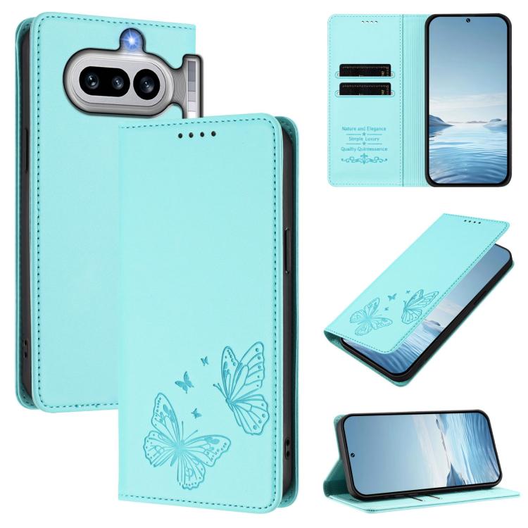 Strong Magnetic Dual Butterfly RFID Vegan Leather Phone Case, For Nothing Phone 4a Pro, For Nothing Phone 4a, For Nothing Phone 3a Lite, For Nothing Phone 3, For Nothing CMF Phone 2 Pro, For Nothing Phone 3a, For Nothing Phone 3a Pro                   ...