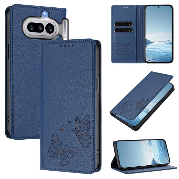 Strong Magnetic Dual Butterfly RFID Vegan Leather Phone Case, For Nothing Phone 4a Pro, For Nothing Phone 4a, For Nothing Phone 3a Lite, For Nothing Phone 3, For Nothing CMF Phone 2 Pro, For Nothing Phone 3a, For Nothing Phone 3a Pro                   ...