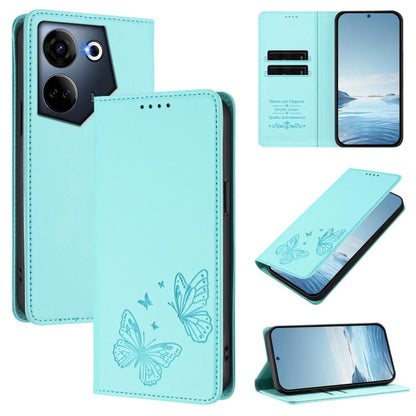 Strong Magnetic Dual Butterfly RFID Vegan Leather Phone Case, For Tecno Camon 20 Pro 5G, For Tecno Camon 20 / Camon 20 Pro 4G, For Tecno Spark 10 5G, For Tecno Spark 10 4G / Spark 10C, For Tecno Spark 10 Pro