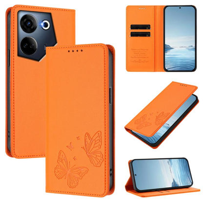 Strong Magnetic Dual Butterfly RFID Vegan Leather Phone Case, For Tecno Camon 20 Pro 5G, For Tecno Camon 20 / Camon 20 Pro 4G, For Tecno Spark 10 5G, For Tecno Spark 10 4G / Spark 10C, For Tecno Spark 10 Pro