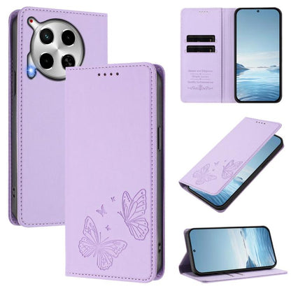 Strong Magnetic Dual Butterfly RFID Vegan Leather Phone Case, For Tecno Pova 6 / Pova 6 Pro, For Tecno Camon 30 Pro, For Tecno Camon 30 4G / Camon 30 5G, For Tecno Spark 20 Pro+, For Tecno Spark 20 / Spark 20C / Spark Go 2024, For Tecno Pova 5 Pro     ...