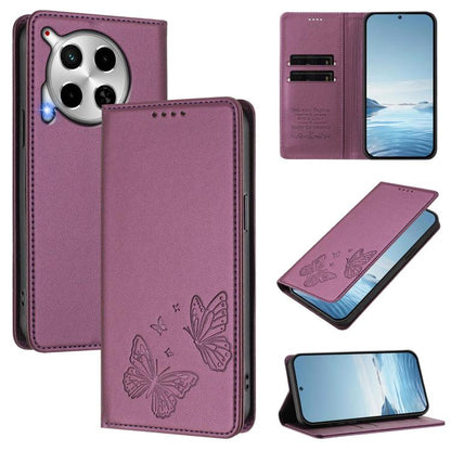 Strong Magnetic Dual Butterfly RFID Vegan Leather Phone Case, For Tecno Pova 6 / Pova 6 Pro, For Tecno Camon 30 Pro, For Tecno Camon 30 4G / Camon 30 5G, For Tecno Spark 20 Pro+, For Tecno Spark 20 / Spark 20C / Spark Go 2024, For Tecno Pova 5 Pro     ...