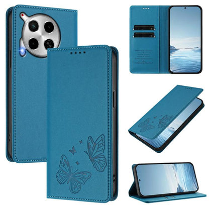 Strong Magnetic Dual Butterfly RFID Vegan Leather Phone Case, For Tecno Pova 6 / Pova 6 Pro, For Tecno Camon 30 Pro, For Tecno Camon 30 4G / Camon 30 5G, For Tecno Spark 20 Pro+, For Tecno Spark 20 / Spark 20C / Spark Go 2024, For Tecno Pova 5 Pro     ...
