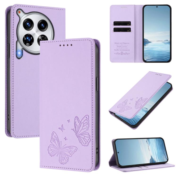 Strong Magnetic Dual Butterfly RFID Vegan Leather Phone Case, For Tecno Spark 30 5G / Pova 6 Neo 5G, For Tecno Pova 6 Neo 5G / Spark 30 5G, For Tecno Spark 30 Pro, For Tecno Spark 30 4G, For Tecno Spark 30C, For Tecno Spark 20 Pro 5G                   ...