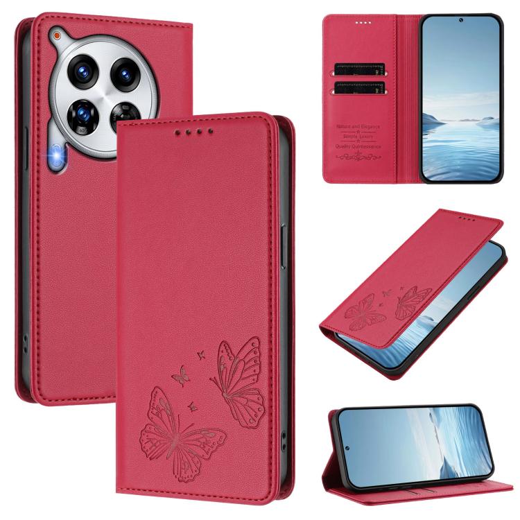 Strong Magnetic Dual Butterfly RFID Vegan Leather Phone Case, For Tecno Spark 30 5G / Pova 6 Neo 5G, For Tecno Pova 6 Neo 5G / Spark 30 5G, For Tecno Spark 30 Pro, For Tecno Spark 30 4G, For Tecno Spark 30C, For Tecno Spark 20 Pro 5G                   ...