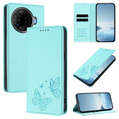 Strong Magnetic Dual Butterfly RFID Vegan Leather Phone Case, For Tecno Pova 6 / Pova 6 Pro, For Tecno Camon 30 Pro, For Tecno Camon 30 4G / Camon 30 5G, For Tecno Spark 20 Pro+, For Tecno Spark 20 / Spark 20C / Spark Go 2024, For Tecno Pova 5 Pro     ...
