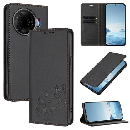 Strong Magnetic Dual Butterfly RFID Vegan Leather Phone Case, For Tecno Pova 6 / Pova 6 Pro, For Tecno Camon 30 Pro, For Tecno Camon 30 4G / Camon 30 5G, For Tecno Spark 20 Pro+, For Tecno Spark 20 / Spark 20C / Spark Go 2024, For Tecno Pova 5 Pro     ...