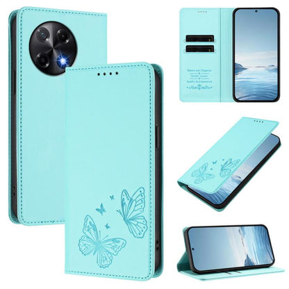 Strong Magnetic Dual Butterfly RFID Vegan Leather Phone Case, For Tecno Spark 40 Pro 4G, For Tecno Spark 40 4G, For Tecno Pova 7 Ultra 5G, For Tecno Pop 9 4G / Spark Go 1 / Spark Go 1S, For Tecno Camon 40 Pro 4G, For Tecno Camon 40 Premier             ...