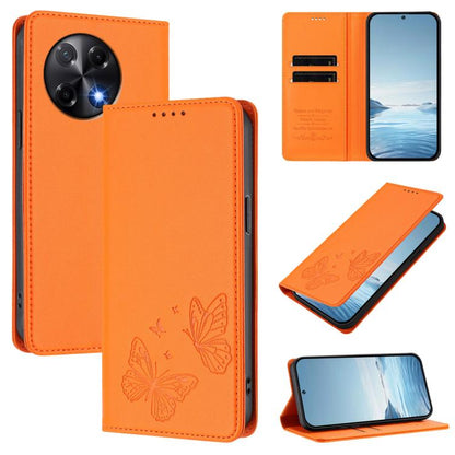 Strong Magnetic Dual Butterfly RFID Vegan Leather Phone Case, For Tecno Spark 40 Pro 4G, For Tecno Spark 40 4G, For Tecno Pova 7 Ultra 5G, For Tecno Pop 9 4G / Spark Go 1 / Spark Go 1S, For Tecno Camon 40 Pro 4G, For Tecno Camon 40 Premier             ...