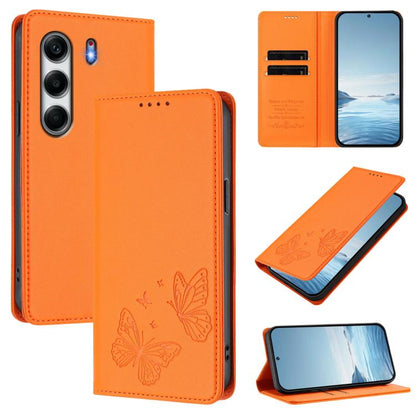Strong Magnetic Dual Butterfly RFID Vegan Leather Phone Case, For Tecno Spark 40 Pro 4G, For Tecno Spark 40 4G, For Tecno Pova 7 Ultra 5G, For Tecno Pop 9 4G / Spark Go 1 / Spark Go 1S, For Tecno Camon 40 Pro 4G, For Tecno Camon 40 Premier             ...